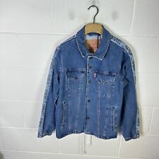 Levis Jacket Mens Small Blue Denim Trucker Premium Big E Tab Jean Type 3 Taper*