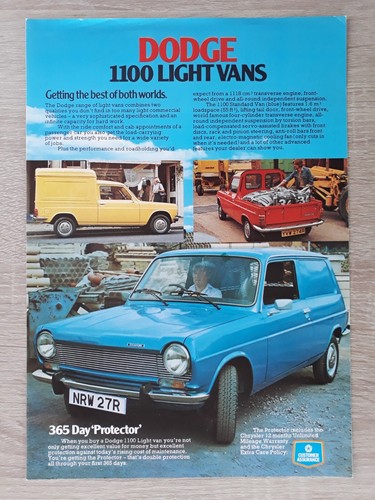 Dodge 1100 light vans leaflet - dodge,