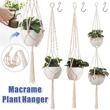 1X/2X/3X Hand Made Macrame Plant Hanger Planter Pot Holder Hanging Jute Rope