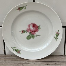 ANTIQUE MEISSEN PINK ROSE PLATE 18cms PERFECT PORCELAIN