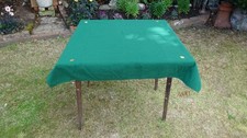 Antique Folding Card Table Green Top Games Bridge Folding Legs baize Cloth