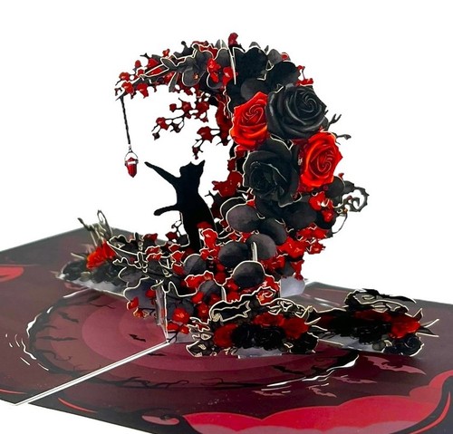 Pop card handmade black - 3d,