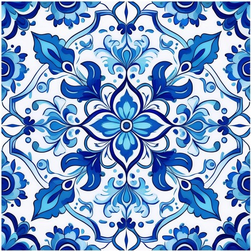 Tile mural blue turkish - turkish, iznik