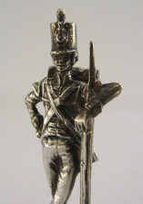 ENGLISH SOLID CAST STERLING SILVER SOLDIER NAPOLIONIC FIGURE 1978 MILITARY 50g