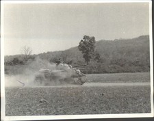 SHERMAN TANK ON ROAD -