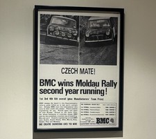 BMC Austin Morris Mini Cooper S Wins Moldau Rally 1966 Garage Wall Art Poster