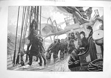 Old Antique Print 1884 Scene