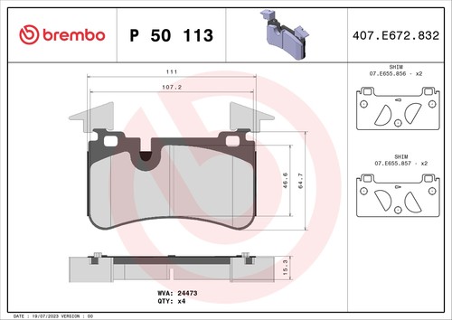 Fits brembo 113 - fits, brake