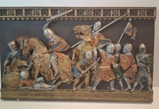 Vintage Marcus Designs Medieval Knights Battle Scene Plaster Wall Plaque