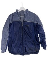 Vintage Nike 90s/Y2K Reversible Size Large Windbreaker Fleece Jacket Navy Yellow