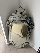 Venetian Glass Mirror Large Decorative Antique