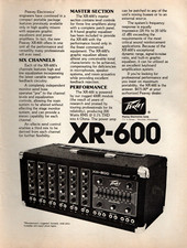vtg 1970s PEAVEY XR-600 MAGAZINE PRINT AD Power Amp Mixer PA Head Pinup Page