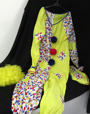 Funny Clown Suit for Adults & Wig Multi-colored Outfit for Cosplay and Parties
