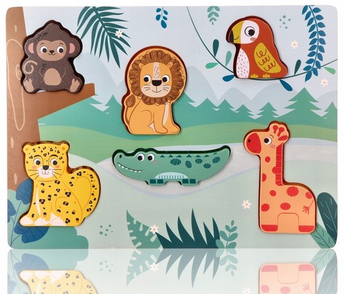 Wooden safari animals touch - wooden,