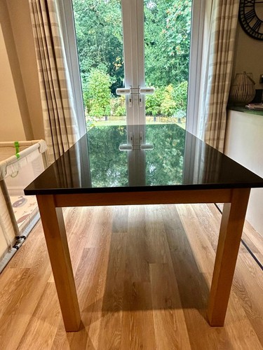 Dining table with - table, polished
