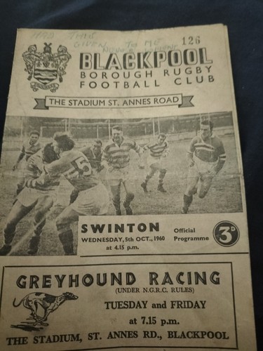 Vintage rugby league - rugby, programme