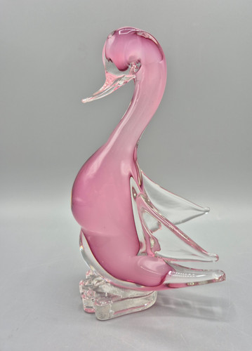 Murano art glass clear pink - art,