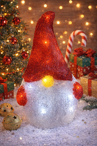 Pre lit acrylic indoor santa - pre,