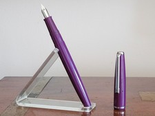 Platignum Silverline Purple Fountain Pen M Steel Nib
