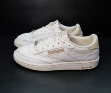 REEBOK CLASSIC SIZE 6.5UK EUR40 WOMENS WHITE LEATHER LOW TOP TRAINERS SHOES