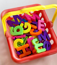 80+  Magnetic Letters in red shopping basket - mix of upper & lower case - E.L.C