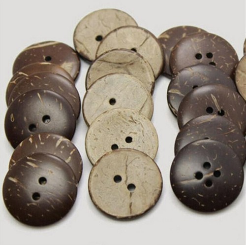 Round coconut shell - , button