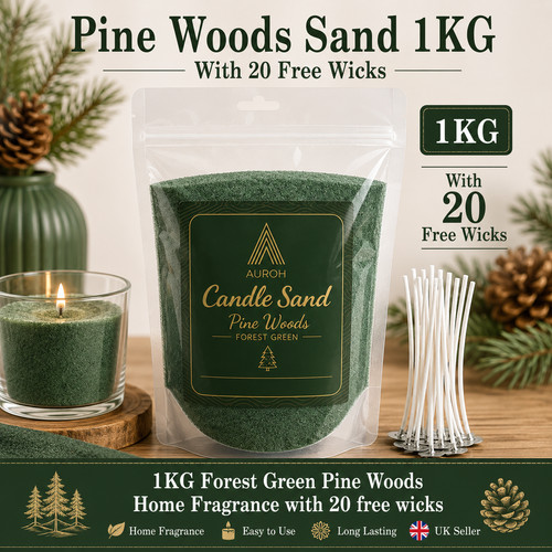 Pine mossgreen candle sand - candle, wax