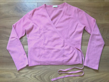 M&S 100% cashmere pink ballet style wrap cardigan UK 10-12. VGC.