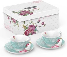 London Boutique Tea Cup and Saucer Set 2 Afternoon Tea Set New Bone China Vintag