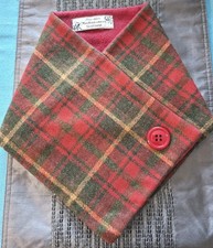 Sew nice handmade fleece lined wool neckwarmer in a beautiful red tartan