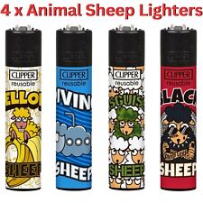 4 Clipper Lighters ANIMAL LIFE SHEEP Set Design Full Set Gas Refillable Flint UK