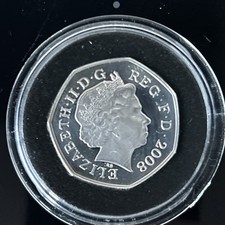 2008 UK 50p 50 Pence Royal Shield, Silver Piedfort Proof - 3000 Minted