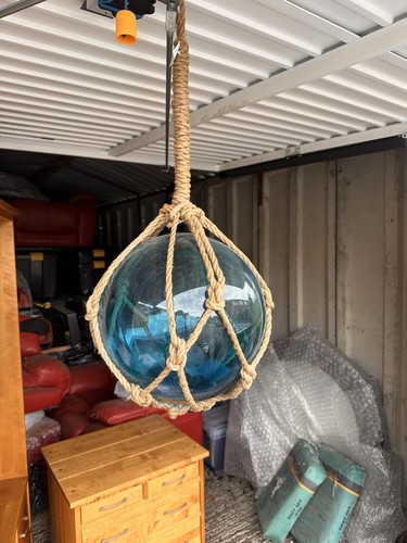 Blue glass fishing float - blue,