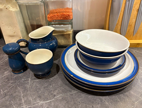Denby blue white - &,