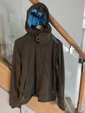 Superdry Ladies Large Coat Jacket Professional Windcheater Grey Triple Zip EX C