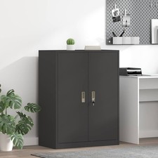 Storage Cabinet Black Steel