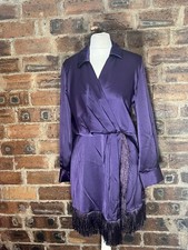 ZARA PURPLE  SATIN  FRINGED