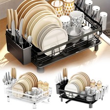 Dish Drying Rack Dish Drainers for Kitchen Counter Storage Steel Cutlery Holder