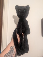 Jellycat Casper Cat Green Eyes Retired Rare Very Good Condition No Paper Tags