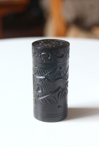 Vintage hand carved wooden - carved,