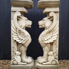 Pair of Winged Lions Stand