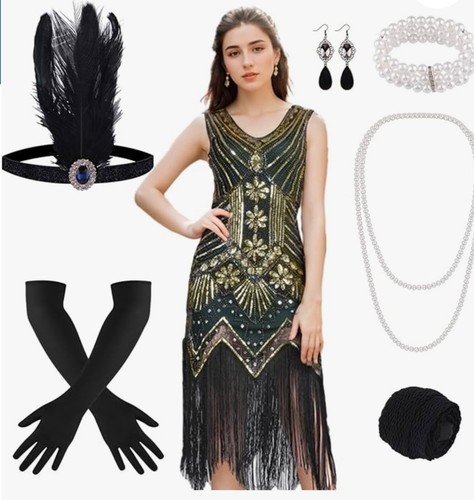 Women 1920 flapper dress - flapper,
