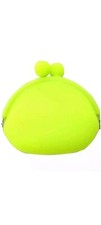 Women Girls Green Silicone Rubber Neon Green Clutch Coin Purse Wallet Pouch Case