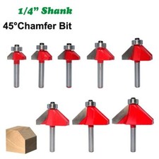 6.35mm Shank 45 Degree Chamfer Woodworking Tools Milling Cutter Router Bits
