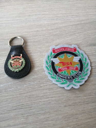 Bsa key ring and - ring, golden
