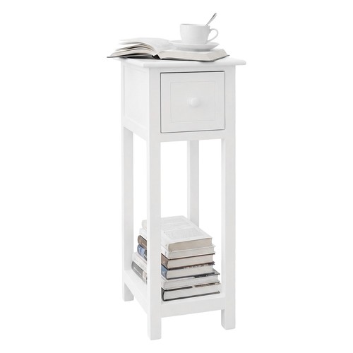 White slim bedside tables - slim,