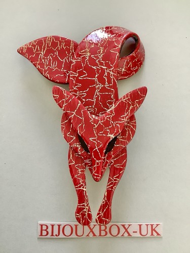 Lea stein fox brooch - stein, brooch.