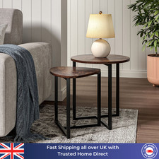 Nest Of Tables Set Brown Metal