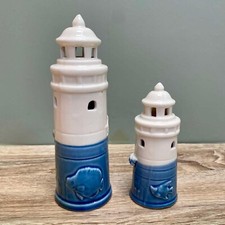 Ceramic Lighthouse LED Light Lighting Indoor Home Nautical Bathroom Ornament