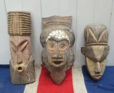 3 VINTAGE CARVED WEST AFRICAN